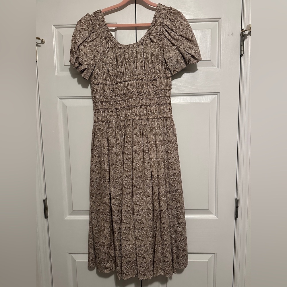 Elegant Floral Puff Sleeve Dress